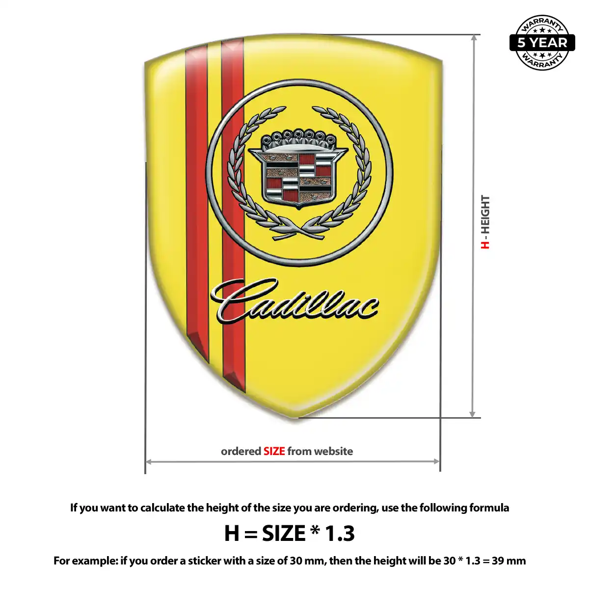 Cadillac Resin Emblem Sticker Prestige Line