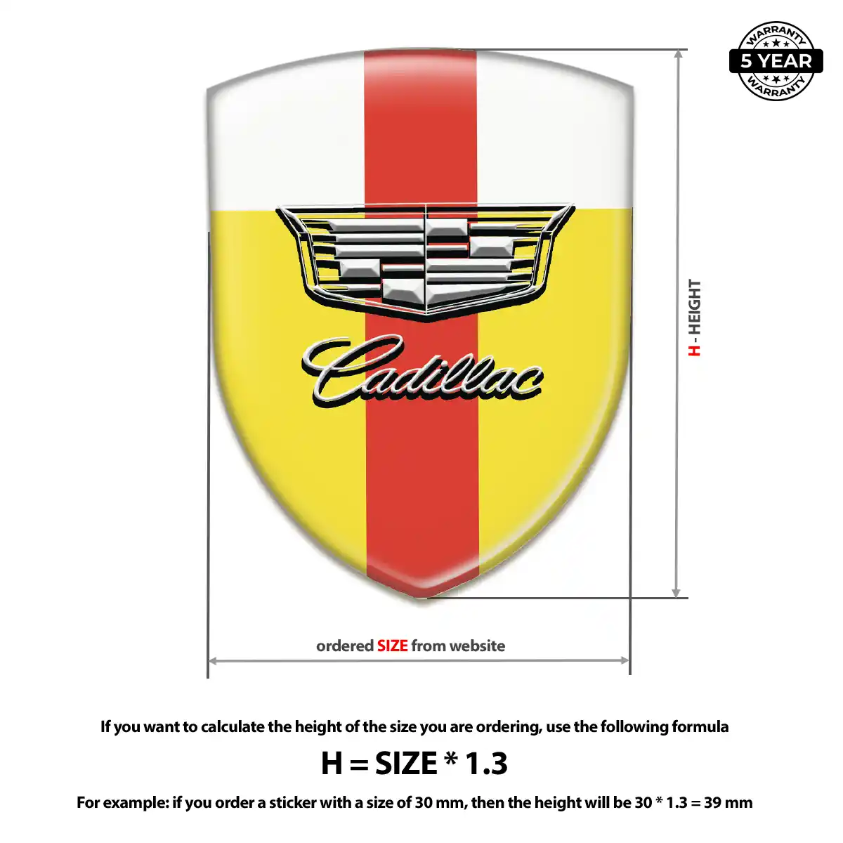 Cadillac Resin Emblem Sticker Prime Quality