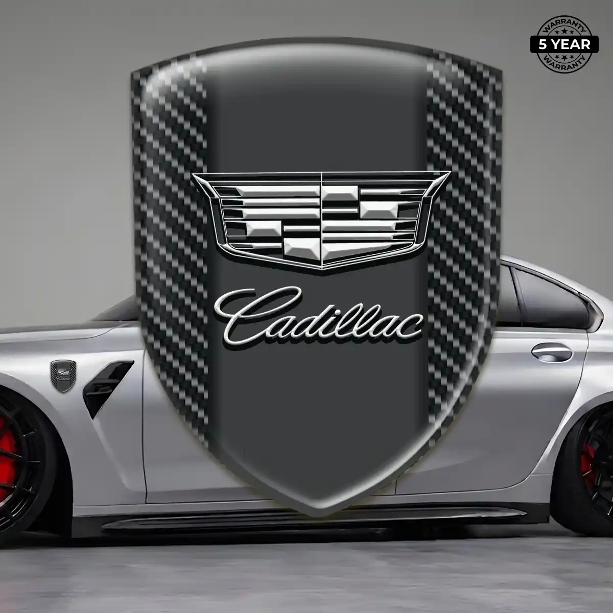 Cadillac Resin Emblem Sticker Refined Design