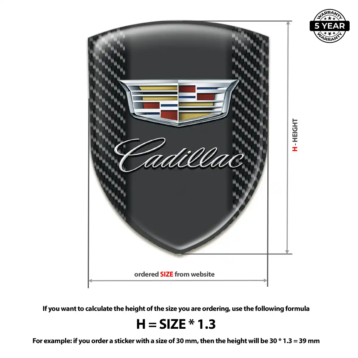 Cadillac Resin Emblem Sticker Resin Elite