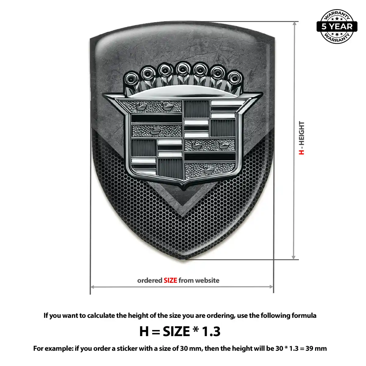 Cadillac Resin Emblem Sticker Signature Edition