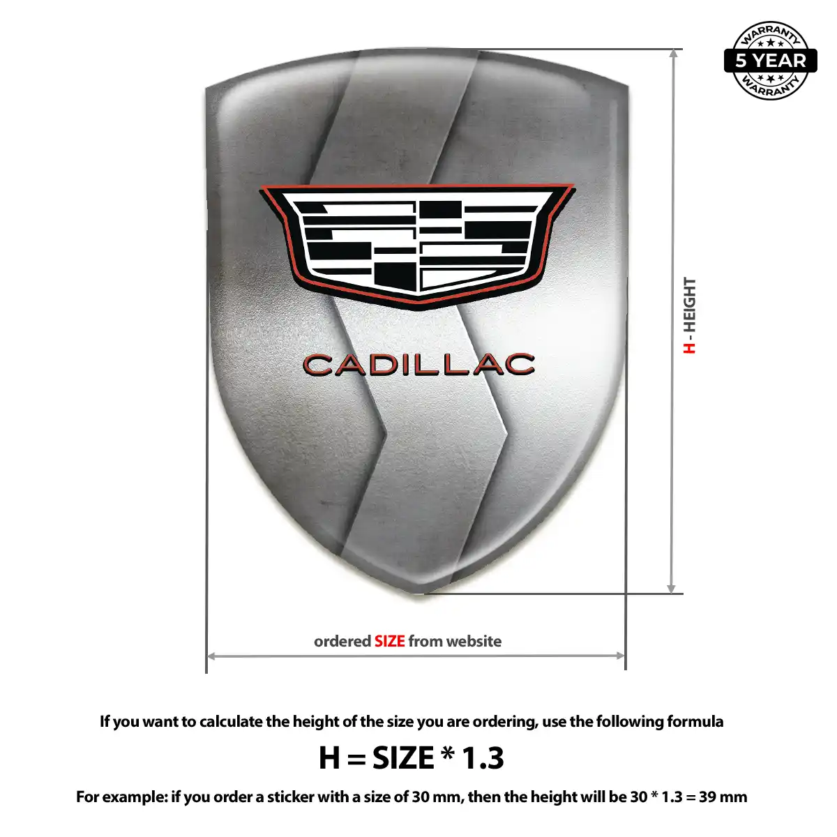 Cadillac Resin Emblem Sticker Sleek Style