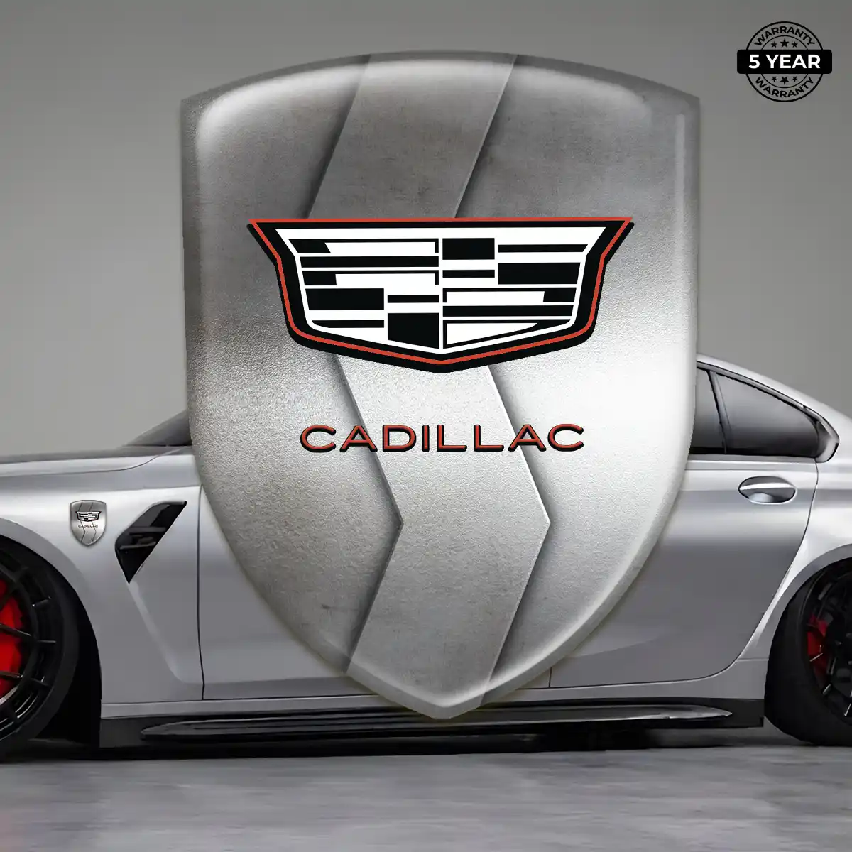 Cadillac Resin Emblem Sticker Sleek Style