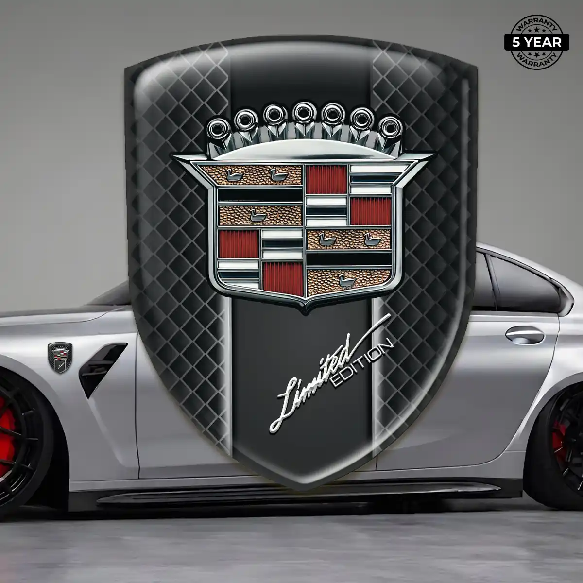 Cadillac Resin Emblem Sticker Sport Tuning