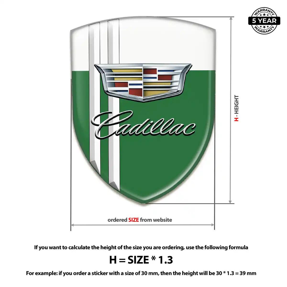 Cadillac Self Adhesive Emblem Sticker Exterior Luxe