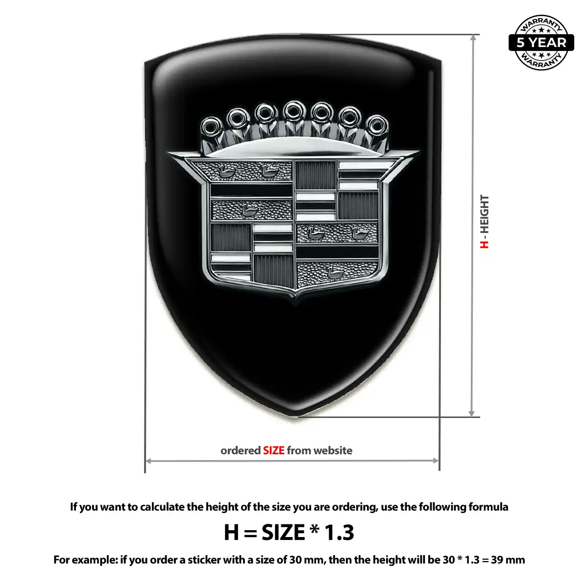Cadillac Self Adhesive Emblem Sticker Interior Luxe