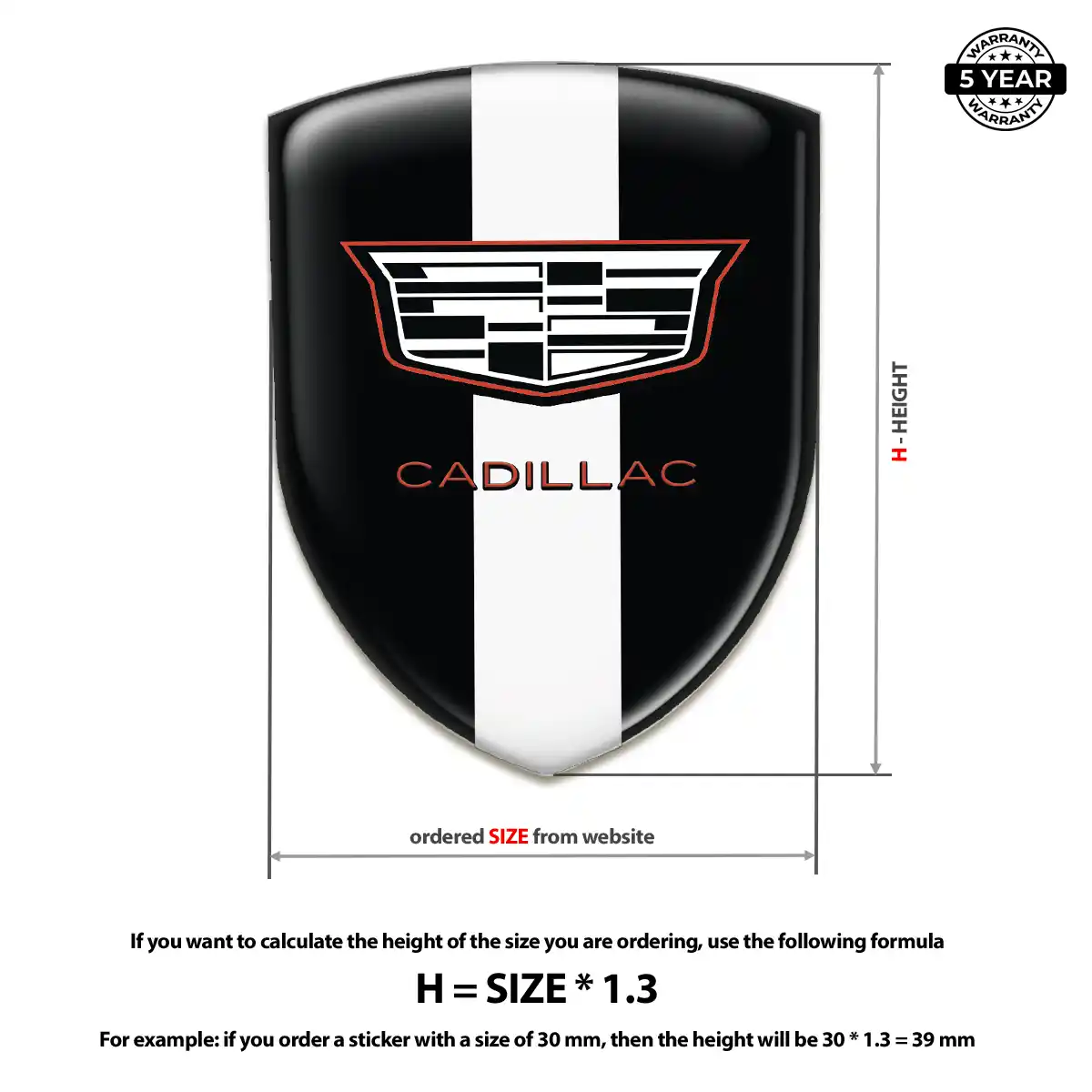 Cadillac Self Adhesive Emblem Sticker Noble Edition