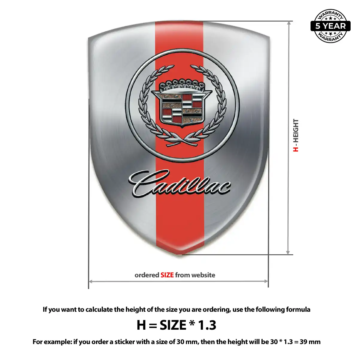 Cadillac Self Adhesive Emblem Sticker Opulent Line
