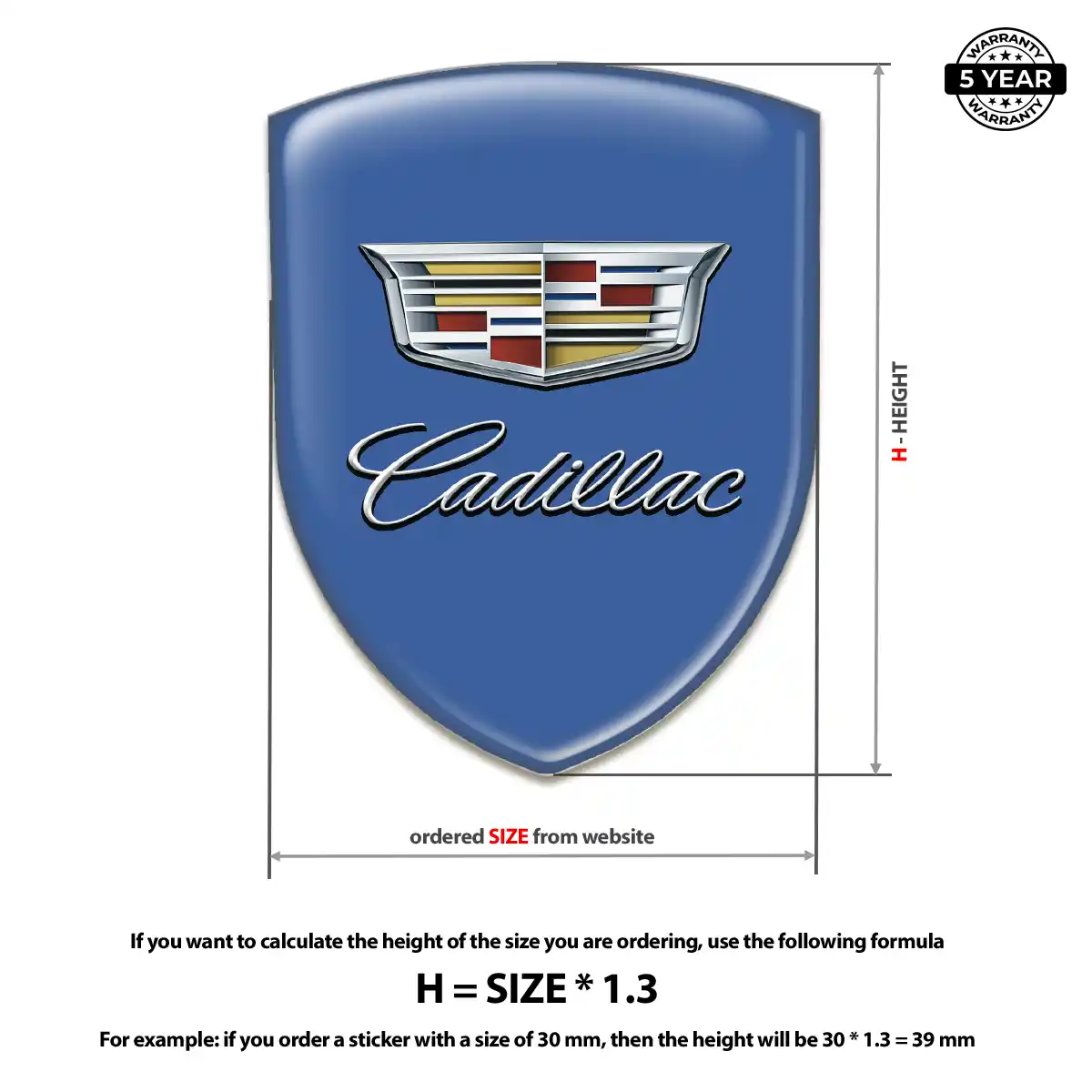 Cadillac Self Adhesive Emblem Sticker Outer Style