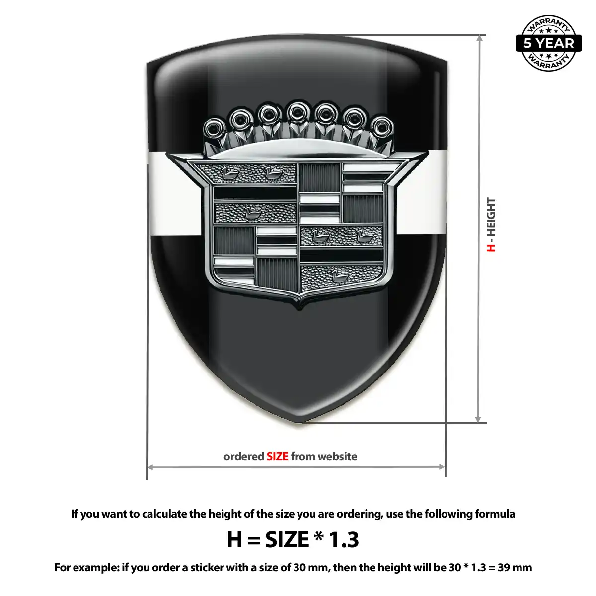 Cadillac Self Adhesive Emblem Sticker Performance Style