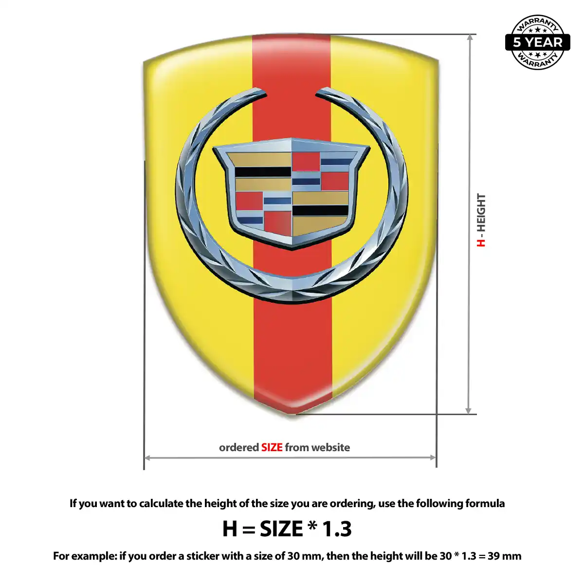 Cadillac Self Adhesive Emblem Sticker Refined Design