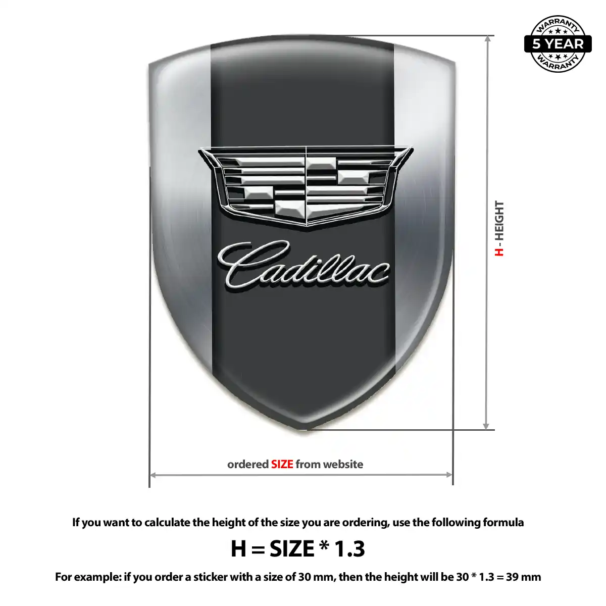 Cadillac Self Adhesive Emblem Sticker Sleek Style
