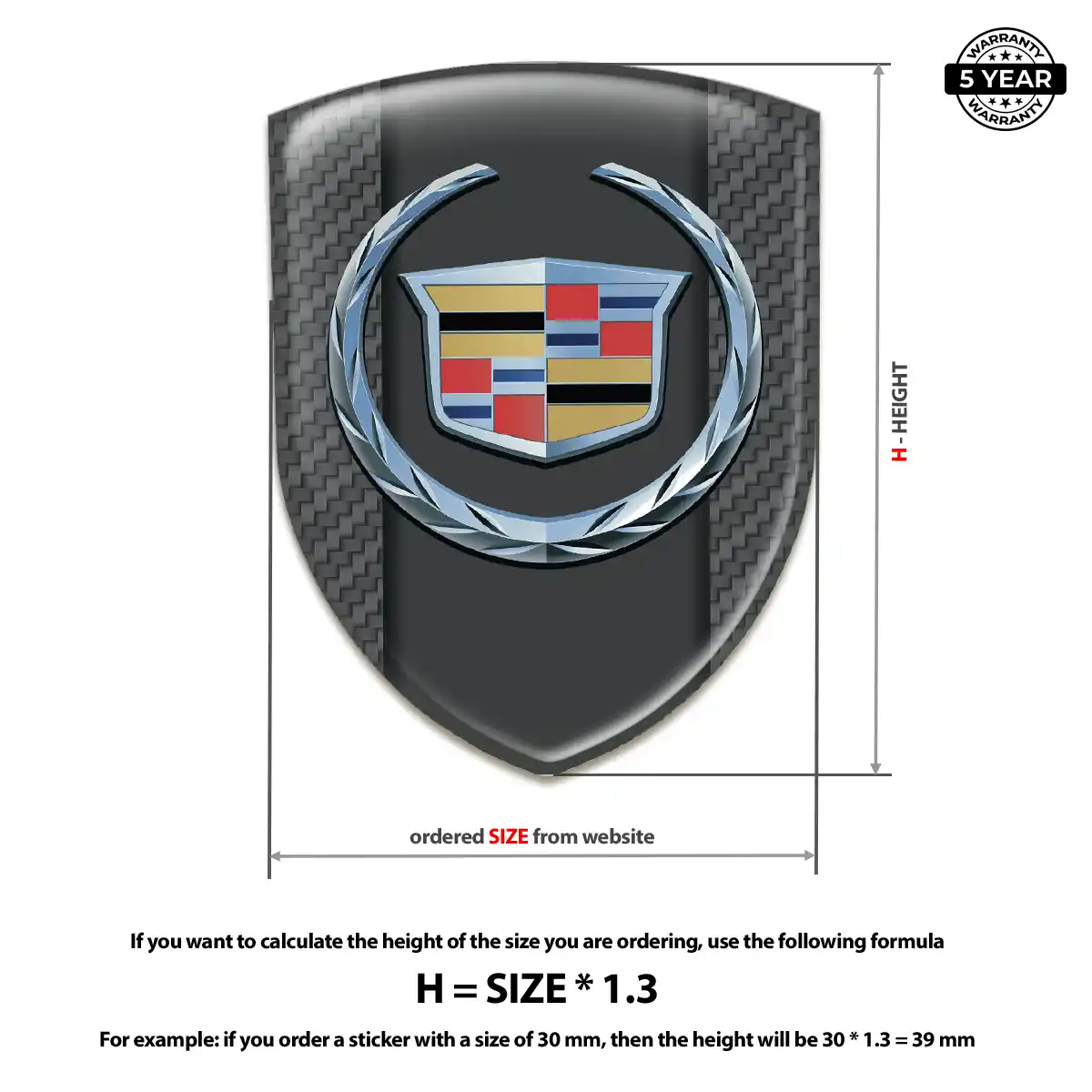 Cadillac Self Adhesive Emblem Sticker Sport Tuning