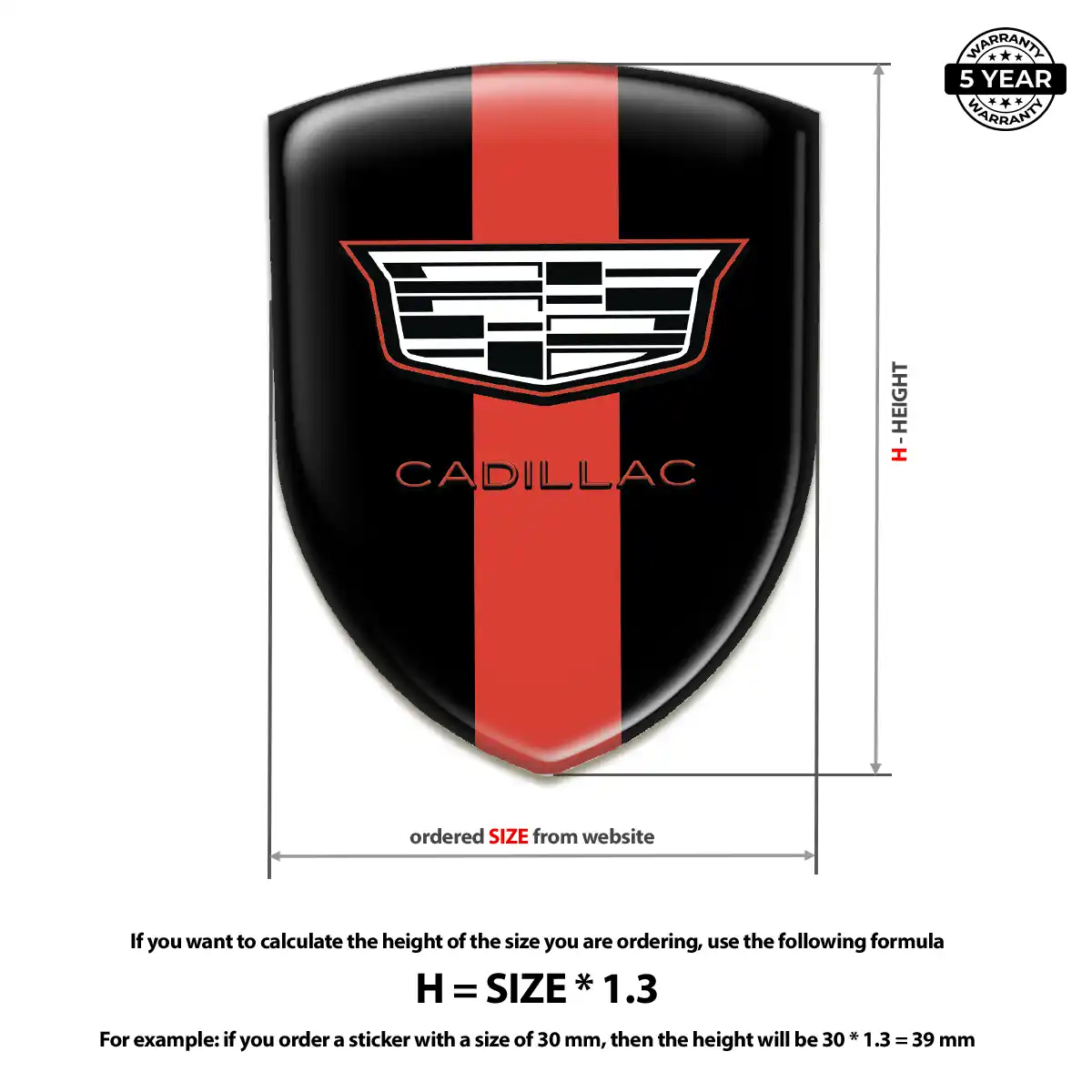 Cadillac Self Adhesive Emblem Sticker Superior Craft