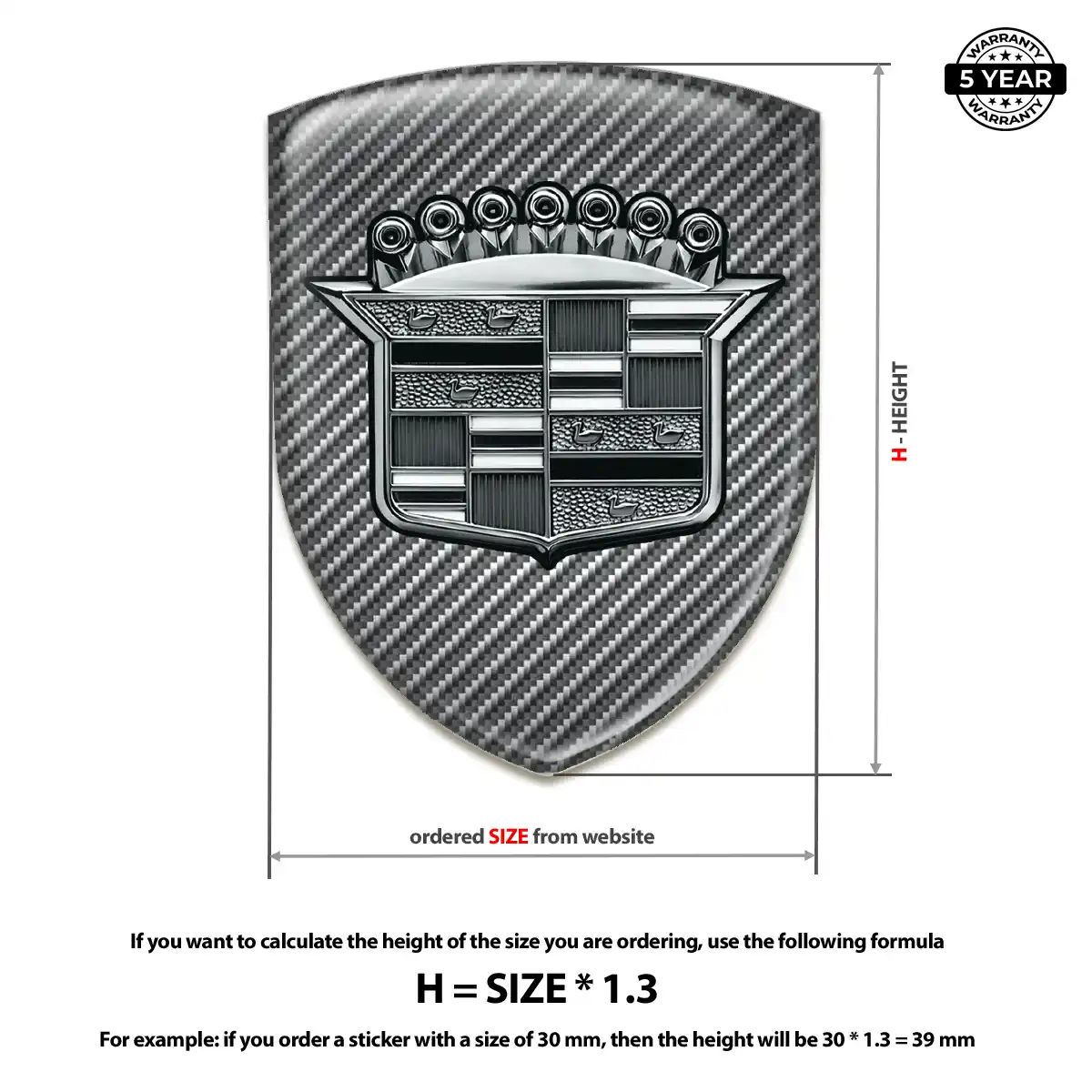 Cadillac Silicone Badge Elite Finish