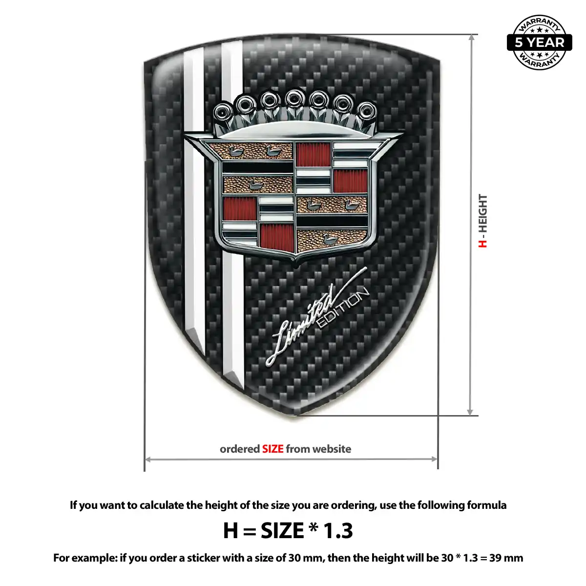 Cadillac Silicone Emblem Deluxe Edition