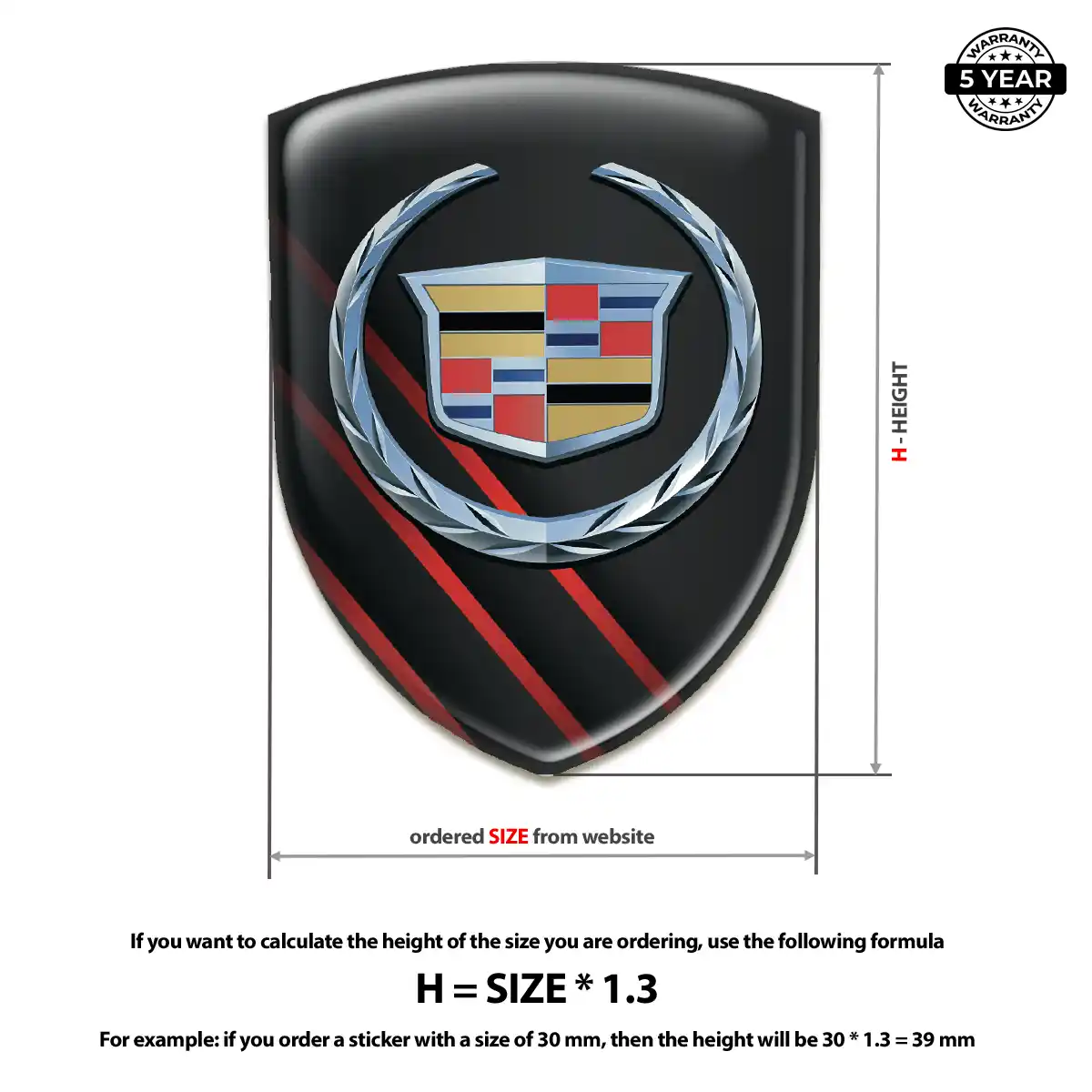 Cadillac Silicone Sticker Cabin Style