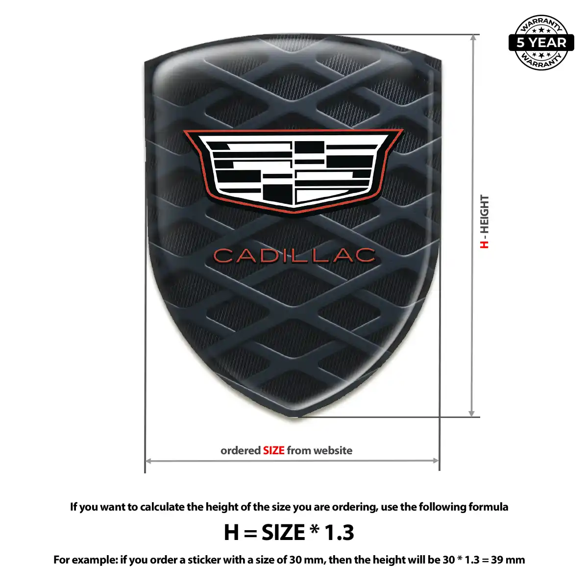 Cadillac Silicone Sticker Deluxe Edition