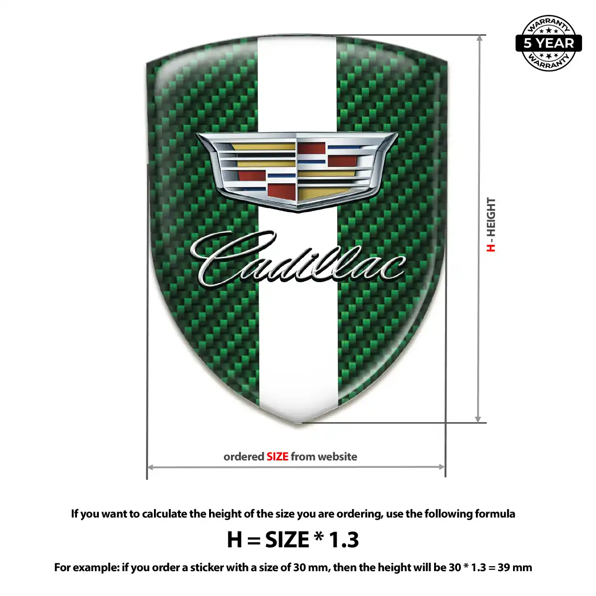 Cadillac Silicone Sticker Noble Edition