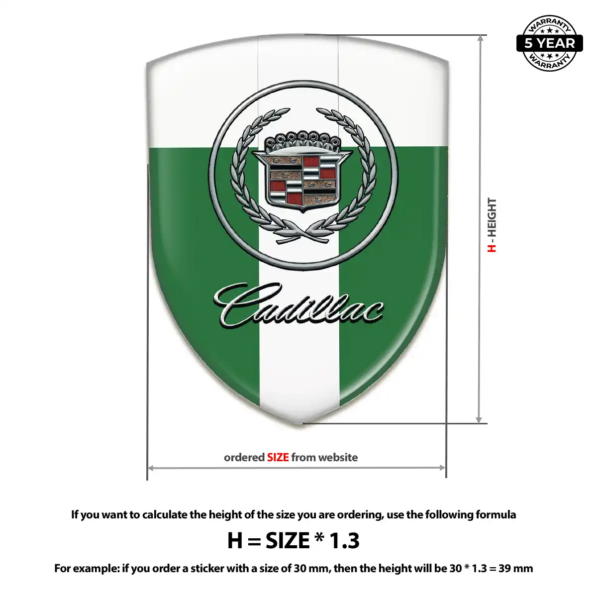 Cadillac Silicone Sticker Performance Style