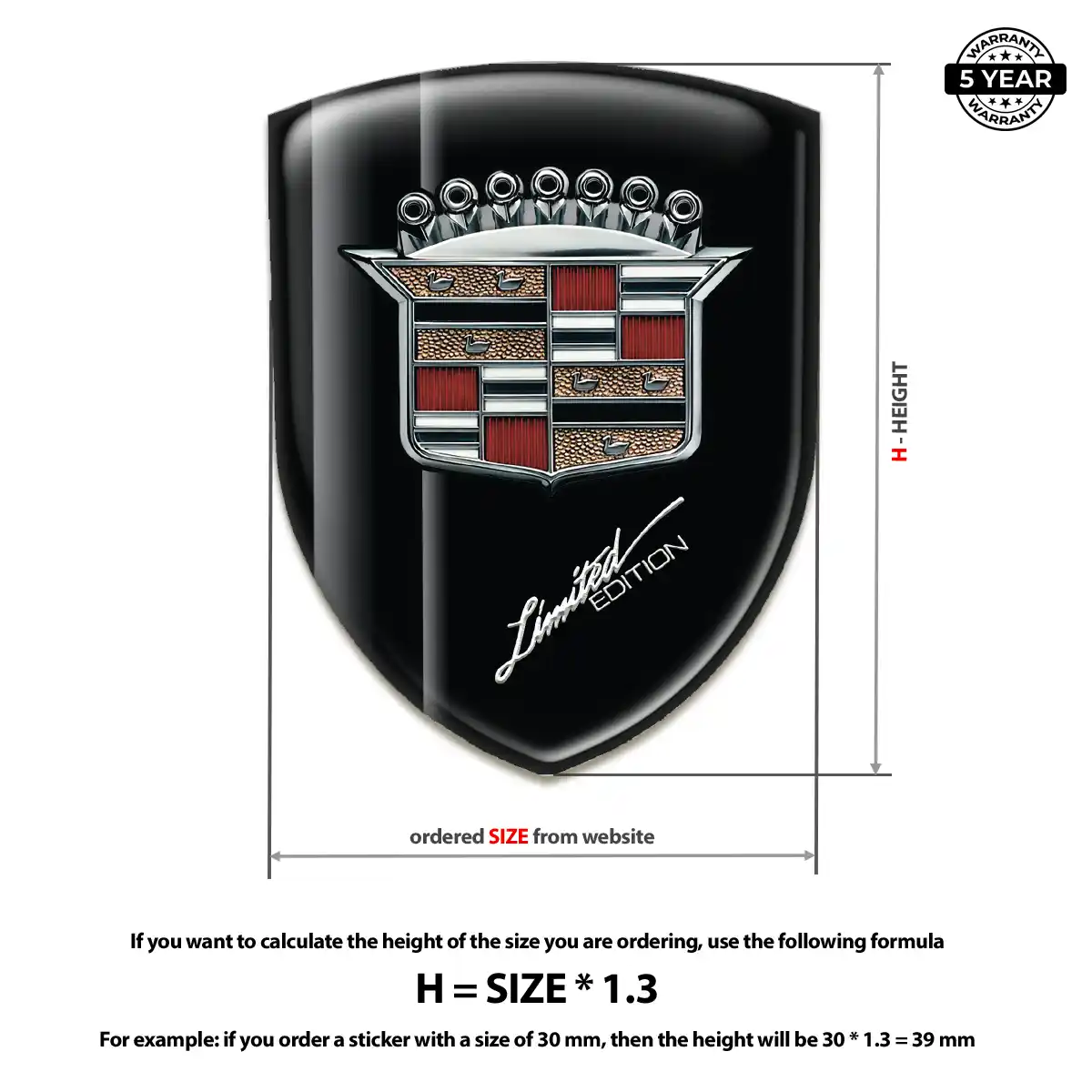 Cadillac Silicone Sticker Prime Quality