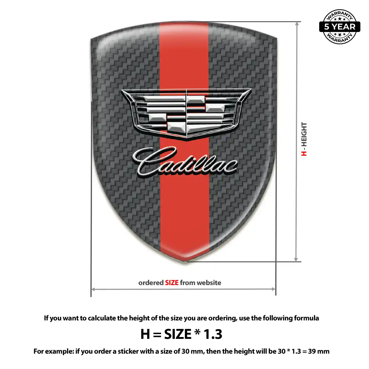 Cadillac Silicone Sticker Resin Luxe
