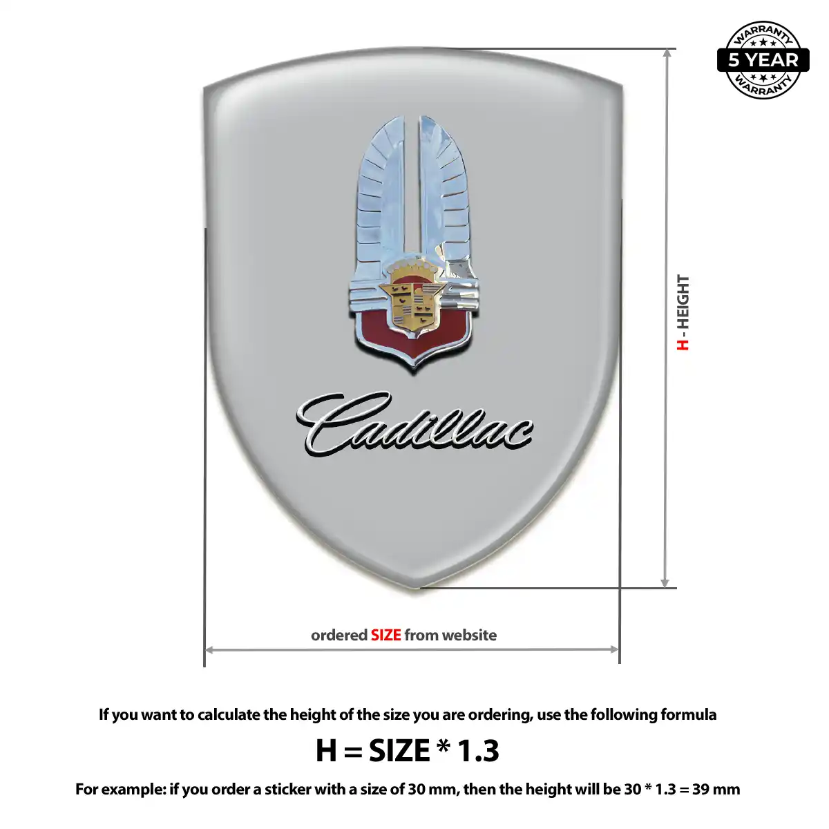Cadillac Silicone Sticker Signature Grade