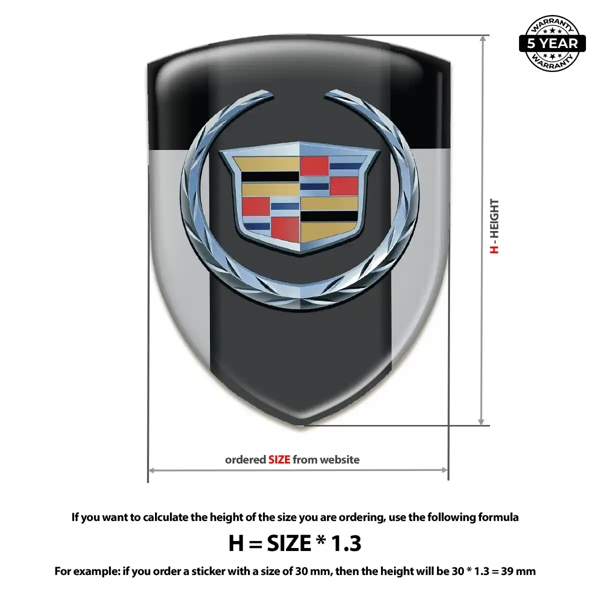 Cadillac Silicone Sticker Sleek Style