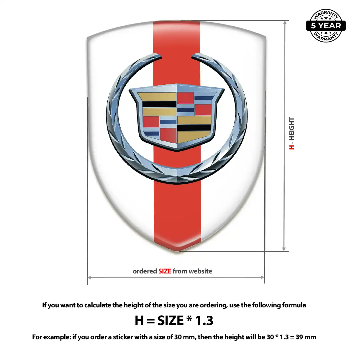 Cadillac Silicone Sticker Superior Craft