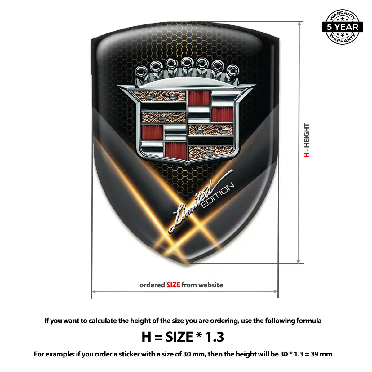 Cadillac Silicone Sticker Vortex Elite