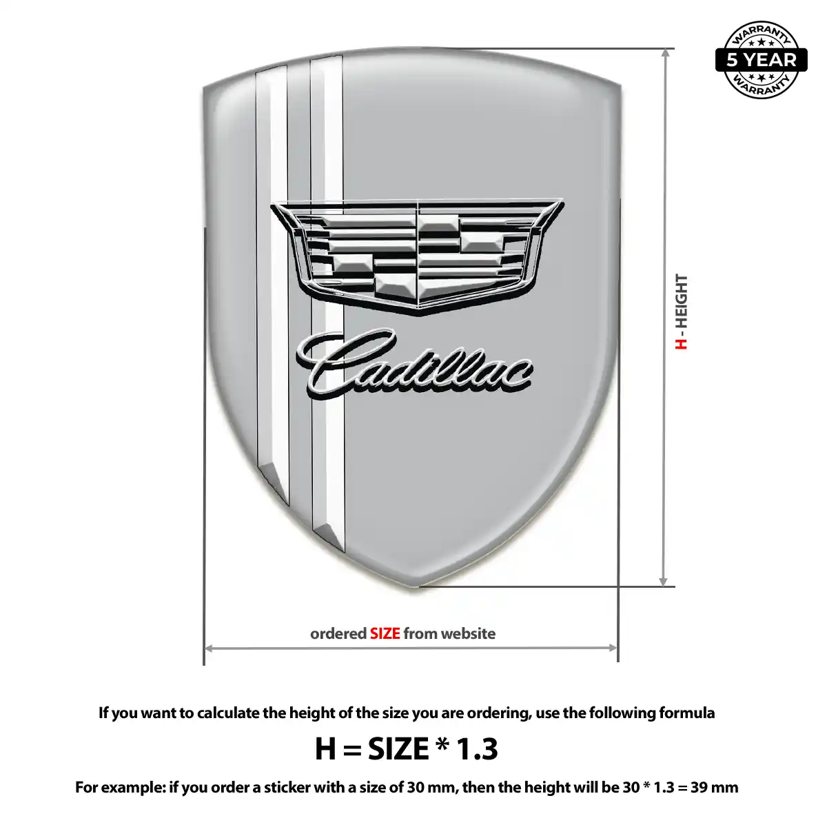Cadillac Silicone Sticker Vortex Series