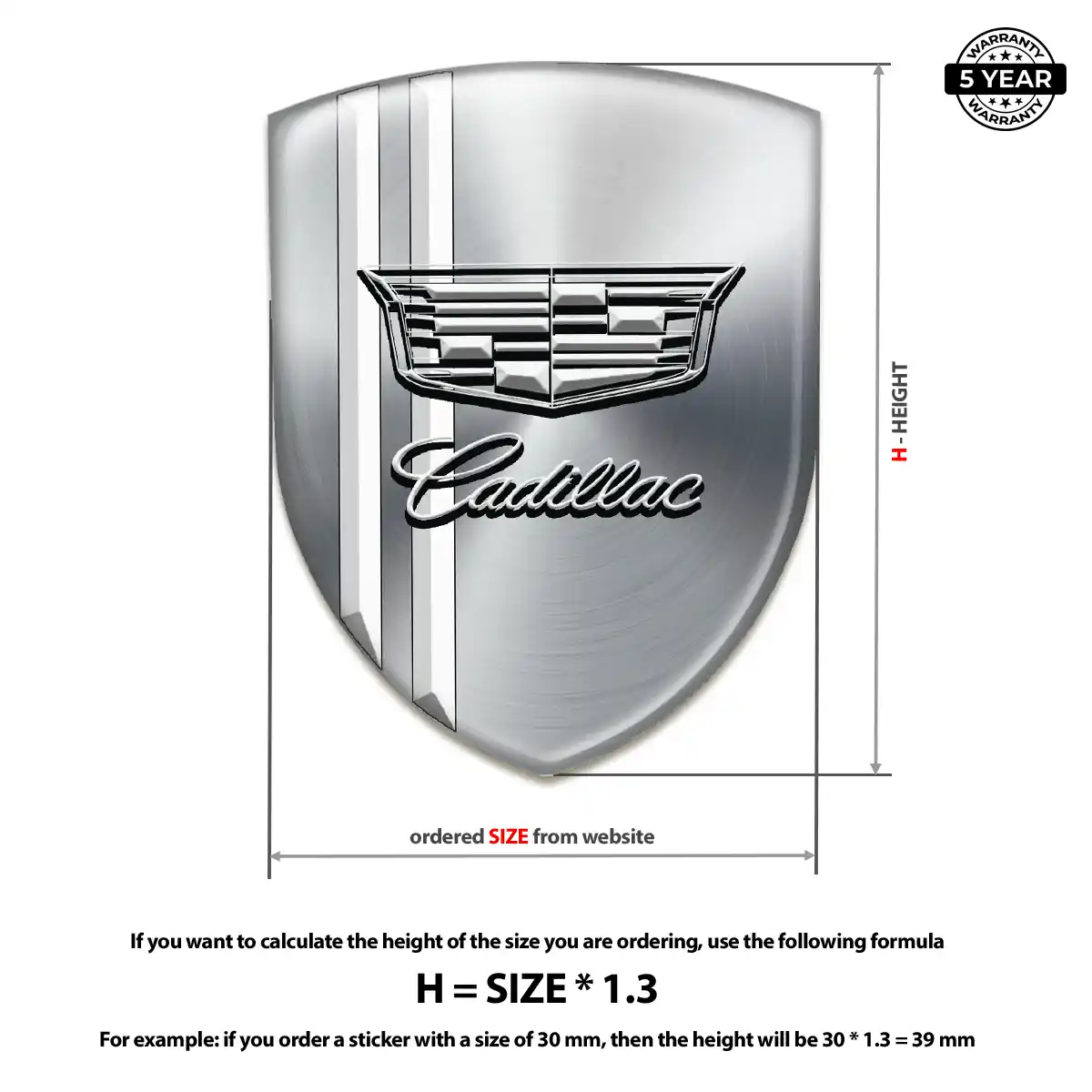 Cadillac Silicone Sticker Vortex X