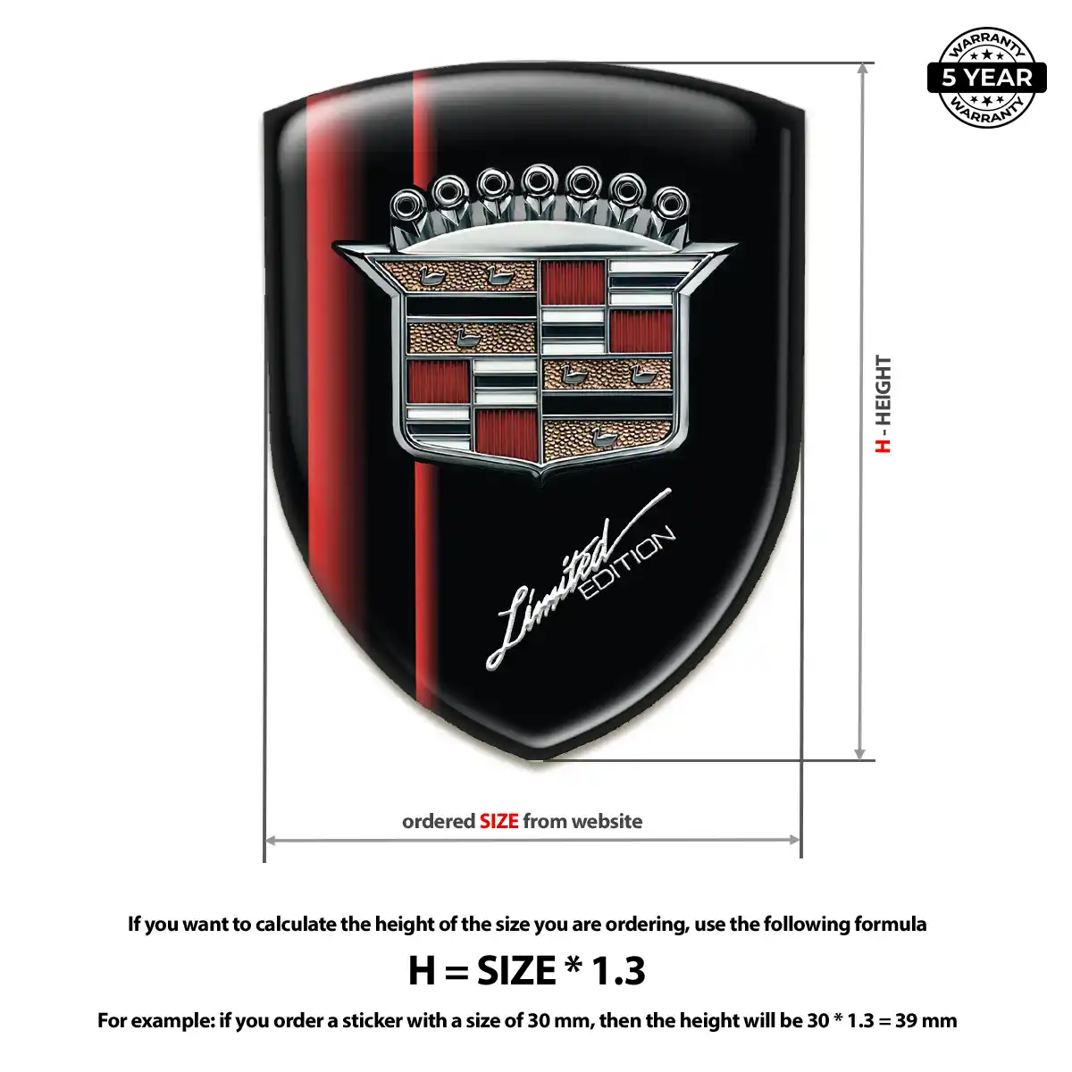 Cadillac Sticker Elite Finish