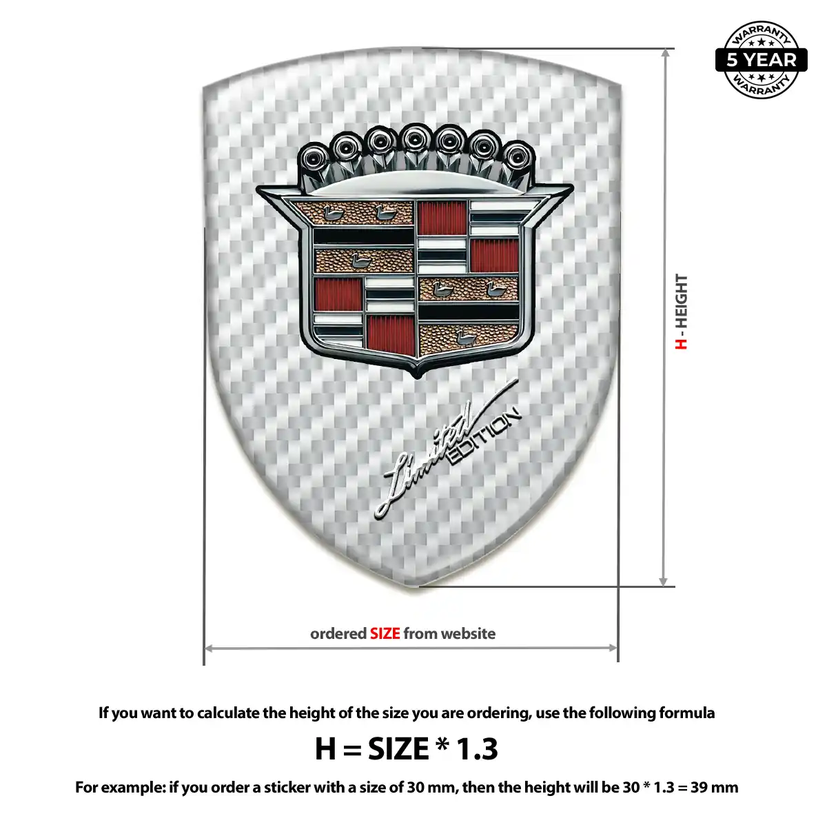 Cadillac Vehicle Logo Sticker Cabin Style
