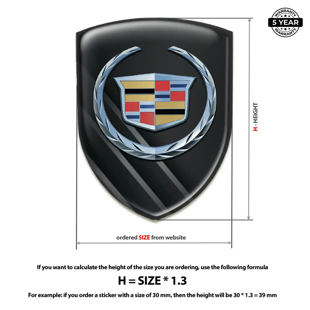 Cadillac Vehicle Logo Sticker Elite Edition