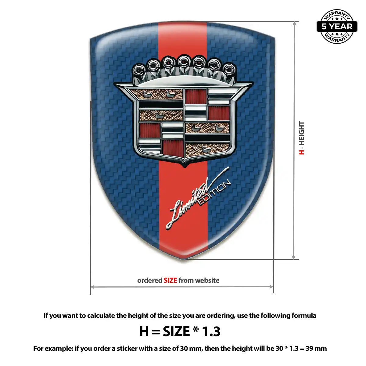 Cadillac Vehicle Logo Sticker Elite Finish