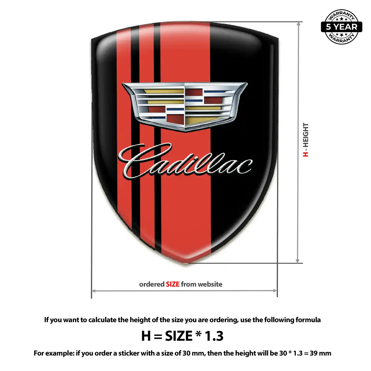 Cadillac Vehicle Logo Sticker Exclusive Series