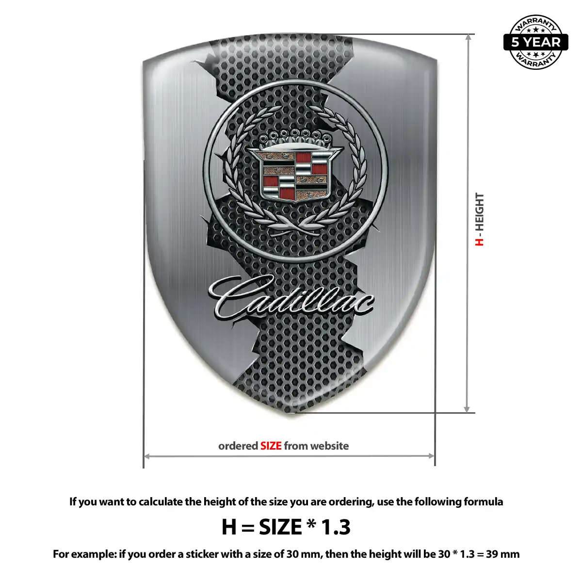 Cadillac Vehicle Logo Sticker Interior Elegance
