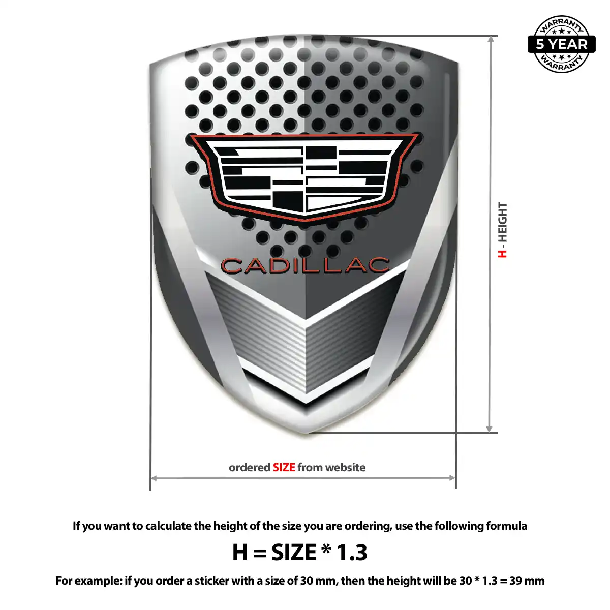 Cadillac Vehicle Logo Sticker Marked Edition