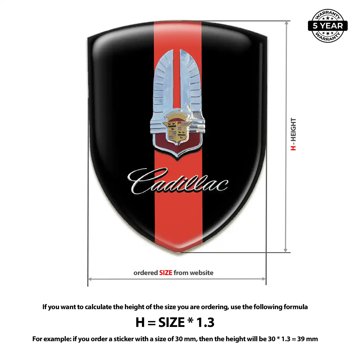 Cadillac Vehicle Logo Sticker Opulent Line