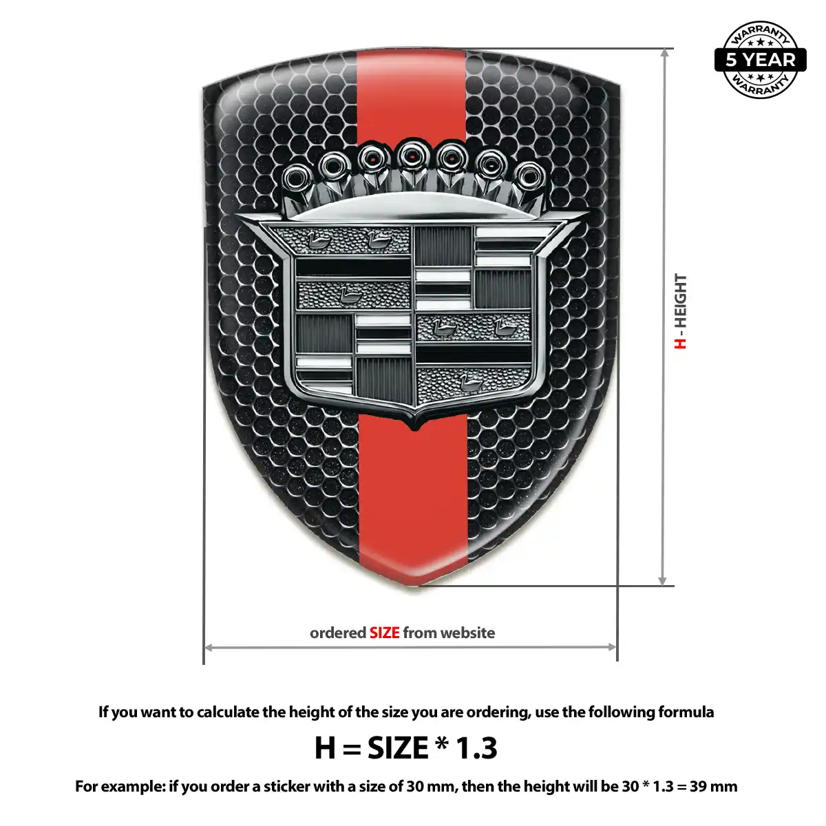 Cadillac Vehicle Logo Sticker Performance Style