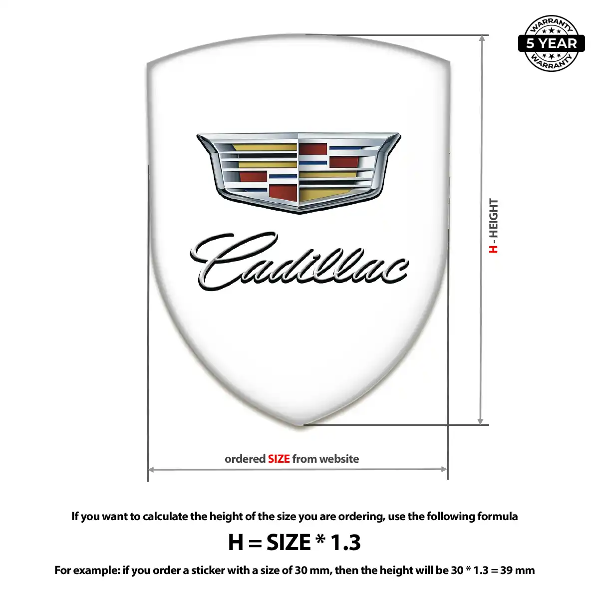 Cadillac Vehicle Logo Sticker Prestige Line