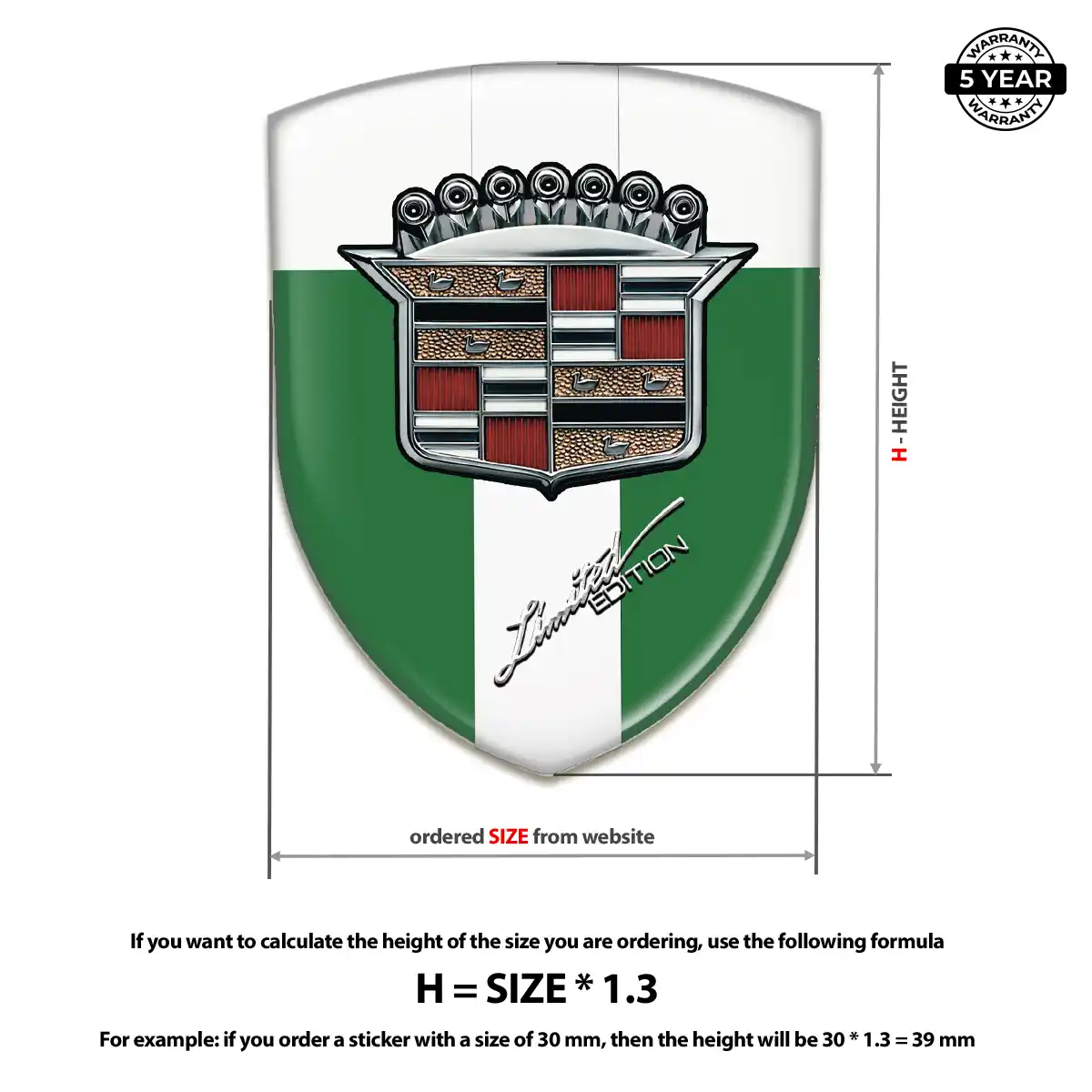 Cadillac Vehicle Logo Sticker Prime Quality