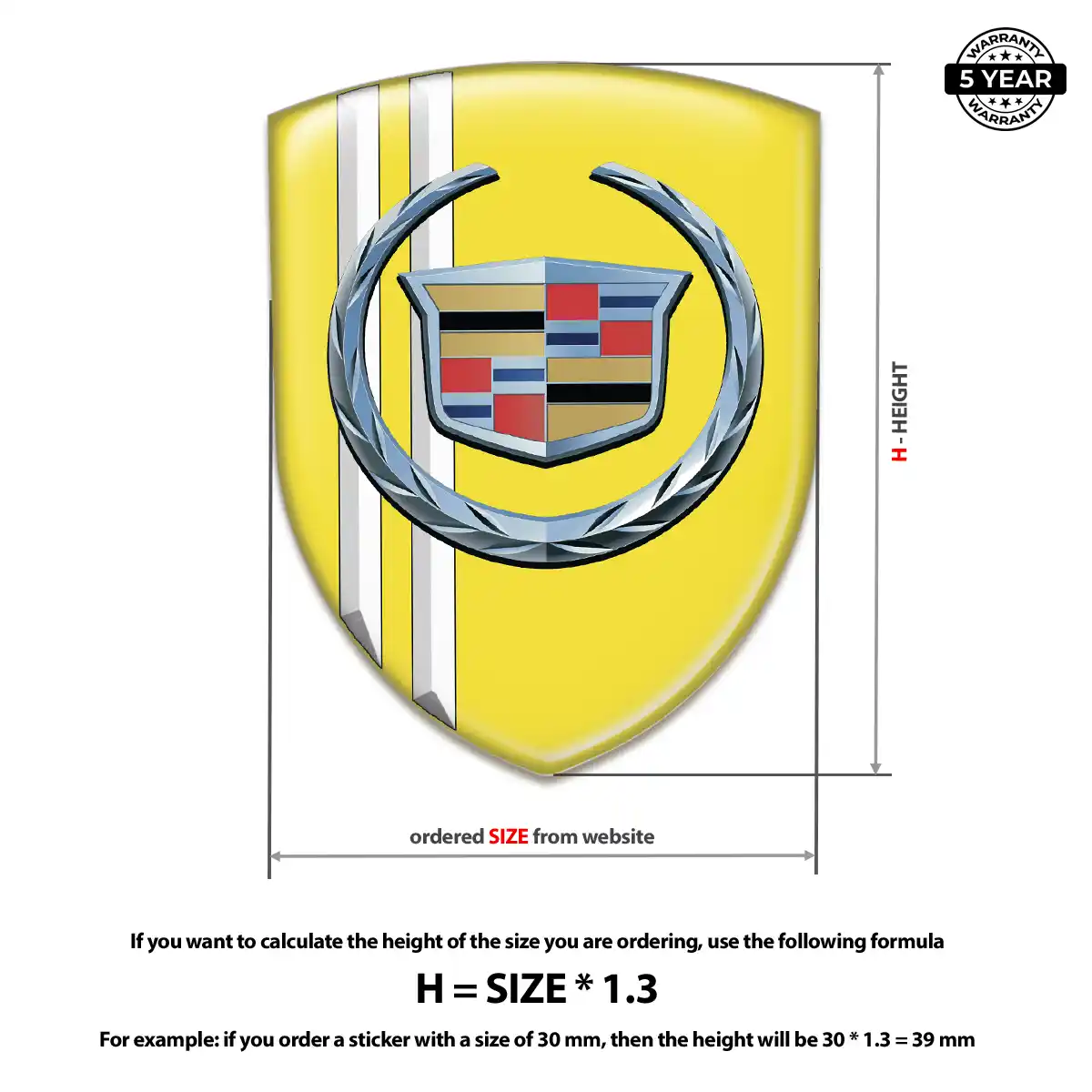 Cadillac Vehicle Logo Sticker Signature Grade
