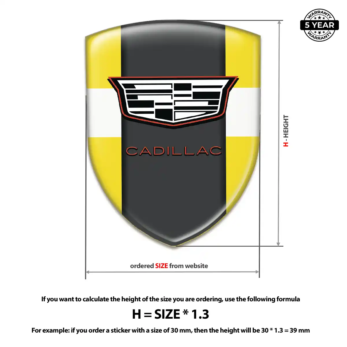 Cadillac Vehicle Logo Sticker Sport Tuning