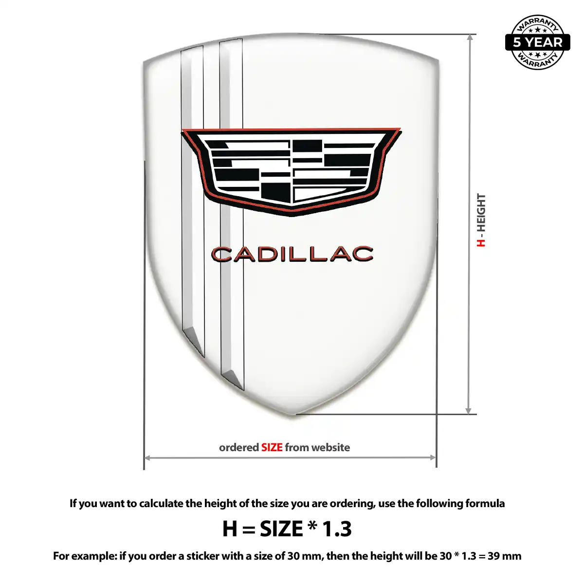 Cadillac Vehicle Logo Sticker Vortex Series