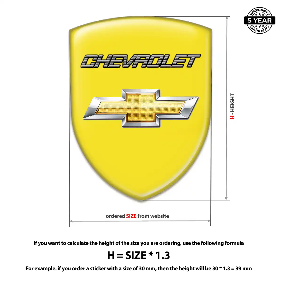 Chevrolet 3D Badge Sticker Elite Finish