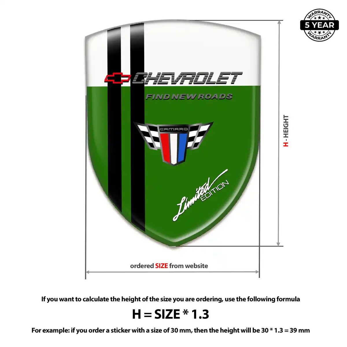 Chevrolet 3D Badge Sticker Prestige Line