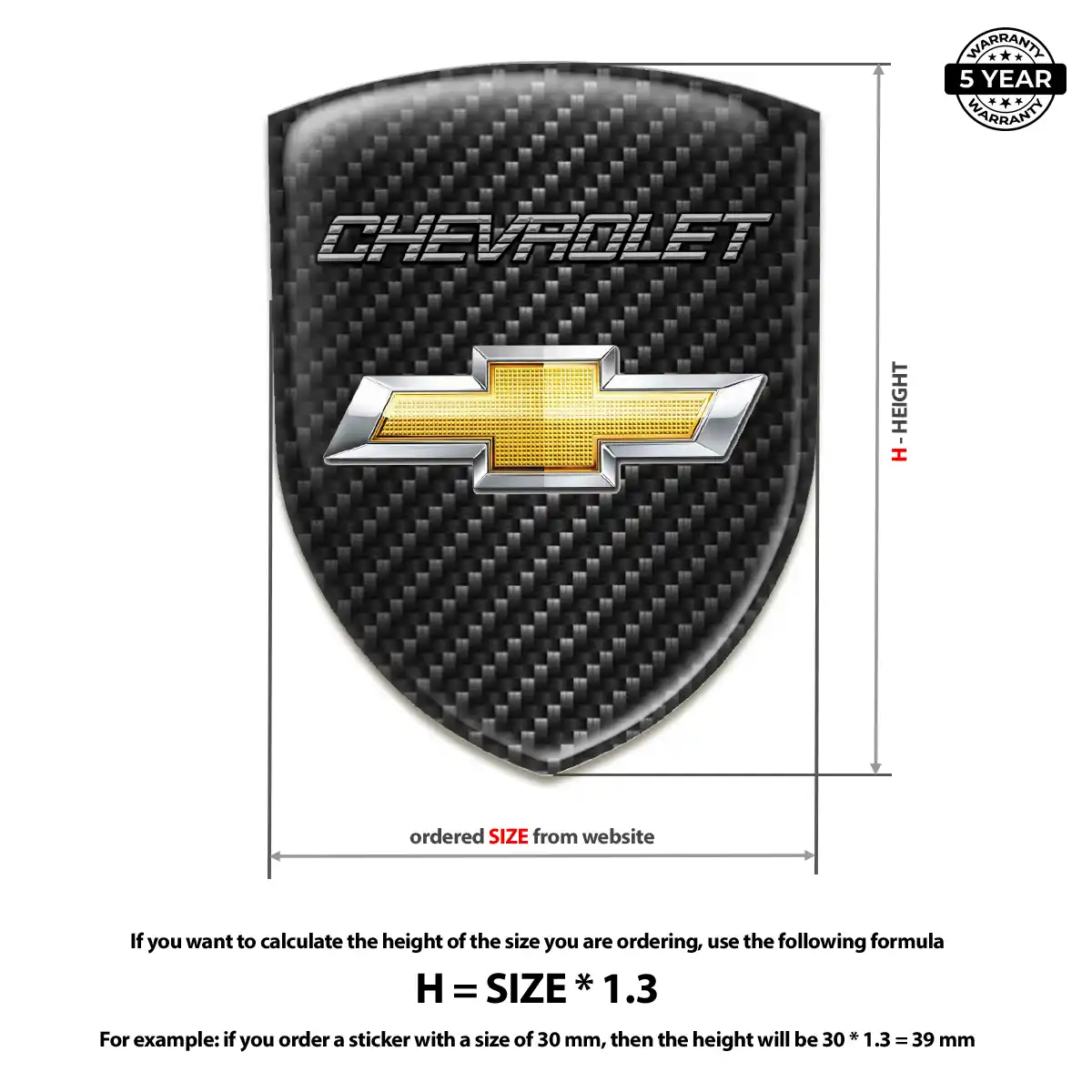 Chevrolet 3D Badge Sticker Refined Design