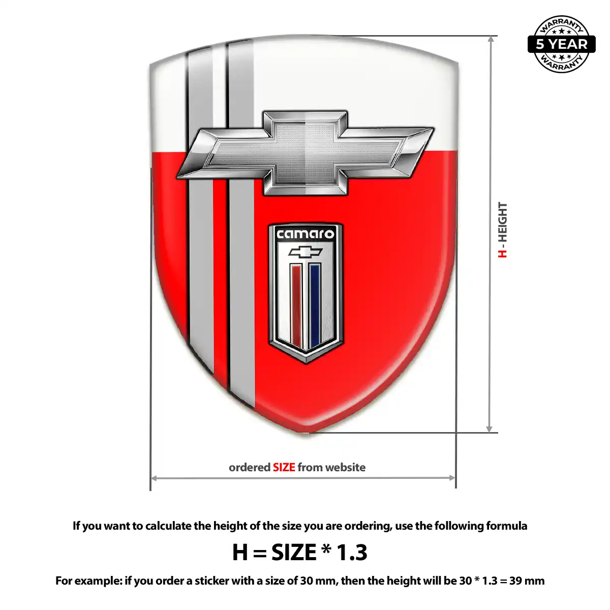 Chevrolet 3D Badge Sticker Superior Craft